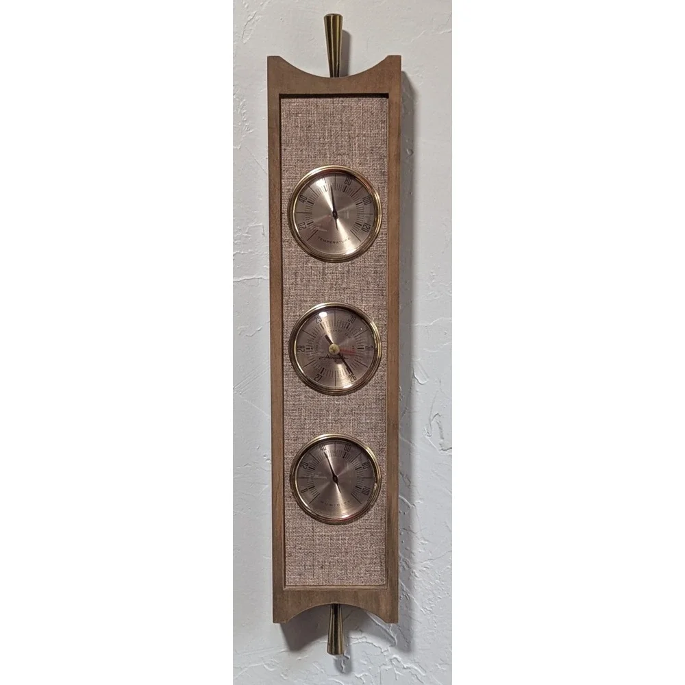 Vintage MCM Airguide Weather Station Temperature, Barometric Pressure, Humidity